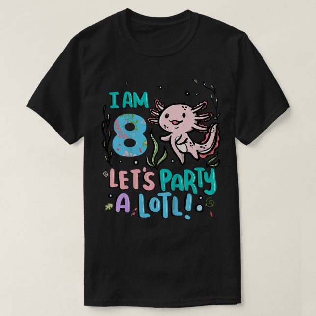 Camiseta Cumpleaños 8 de niños Aolotl  Soy 8 Vamos a festej (Diseño del anverso)