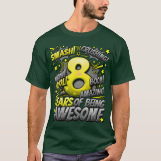 Camiseta Cumpleaños 8 estilo cómic Increíble desde 2015 8 a