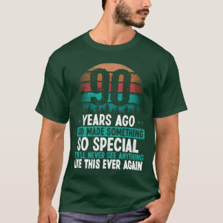 Camiseta Cumpleaños 90 Dios hizo algo especial Persona de 9