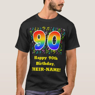 Camiseta Cumpleaños 90: Símbolos musicales coloridos, Rai