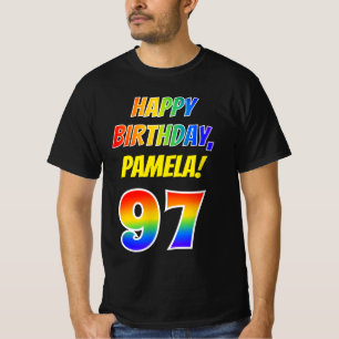 Camiseta Cumpleaños 97 — Negrita, diversión, arco iris 
