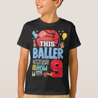 Camiseta Cumpleaños 9 de Basball Bball Este Baloncestista A