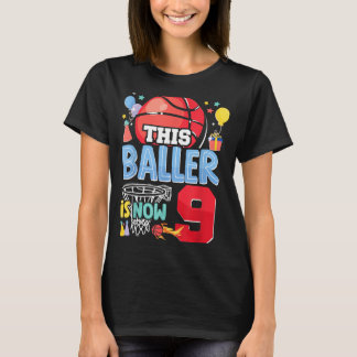 Camiseta Cumpleaños 9 de Basball Bball Este Baloncestista C
