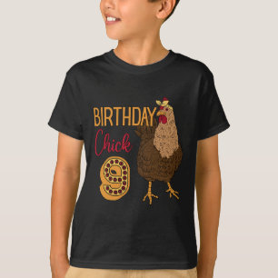 Camiseta Cumpleaños 9 de Pollo Cluck Rn Fiesta Granja Rny