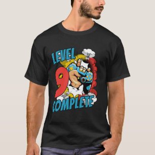 Camiseta Cumpleaños 9 Hombres 9 años Nivel Cómic 9