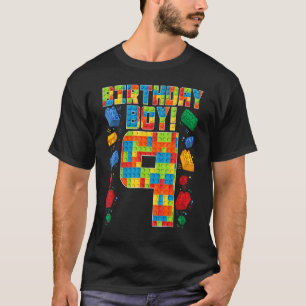 Camiseta Cumpleaños 9 lindo 9 años de edad construcción de 