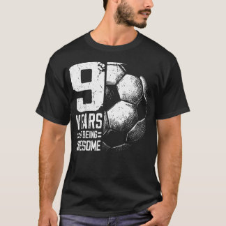Camiseta Cumpleaños 9 Niño Niña Jugador de Fútbol Fútbol 9