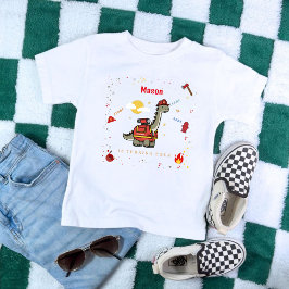 Camiseta Cumpleaños Adorable del bombero Dino