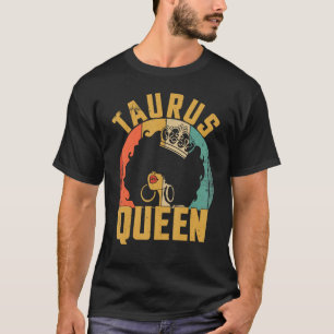 Camiseta Cumpleaños Afro Taurus Reina Afroamericana Negra