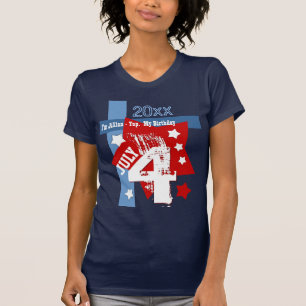 Camiseta CUMPLEAÑOS año de encargo AZUL BLANCO ROJO V11 del