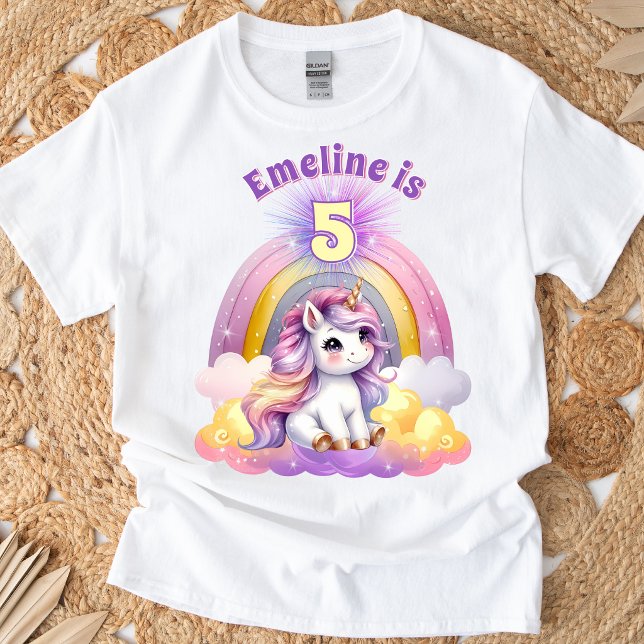 Camiseta Cumpleaños Arcoíris Destello Unicornio Mágico Past (Subido por el creador)
