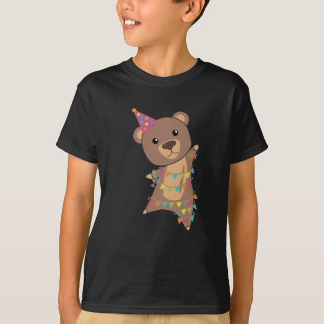 Camiseta Cumpleaños Bear Bears Garland Cumpleaños (Anverso)