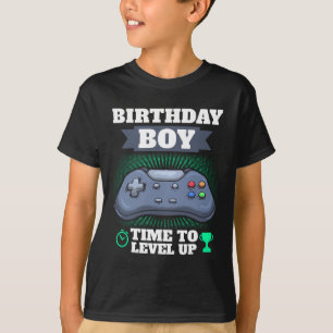 Camiseta Cumpleaños Boy Time To Level Video Game Par