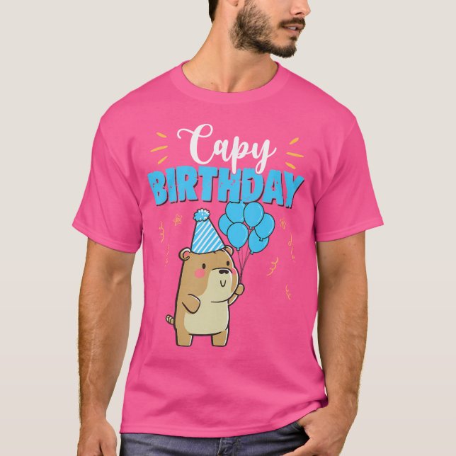 Camiseta Cumpleaños Capy Cute Kawaii Capybara Pun (Anverso)