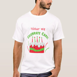 Camiseta cumpleaños celebramos el pastel