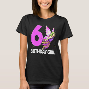 Camiseta Cumpleaños Chica 6 Mujeres Tees de amor de hadas C