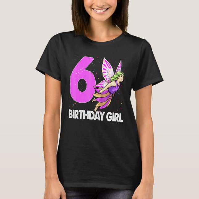 Camiseta Cumpleaños Chica 6 Mujeres Tees de amor de hadas C (Anverso)