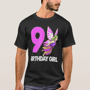 Camiseta Cumpleaños Chica 9 Mujeres Tees de amor de hadas C