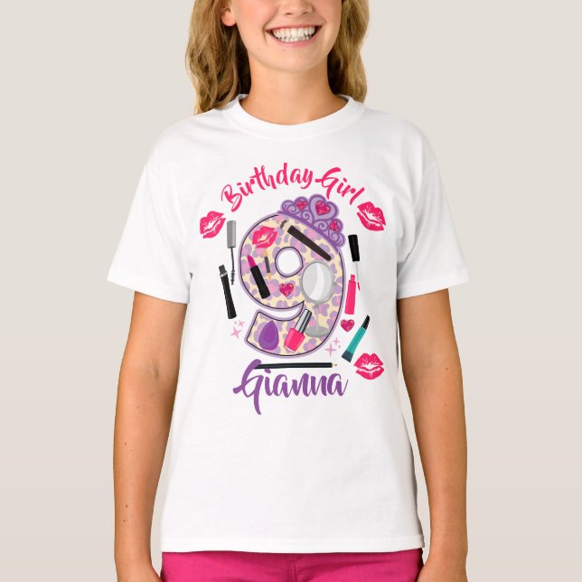Camiseta Cumpleaños Chica 9 | Spa Make | (Anverso)