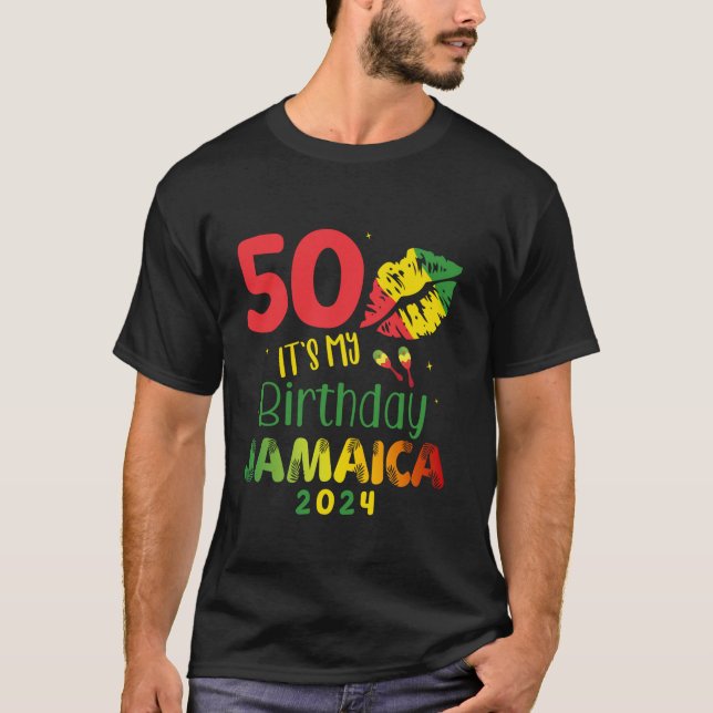 Camiseta Cumpleaños Chica de Jamaica 50 cumpleaños 2024 Jam (Anverso)