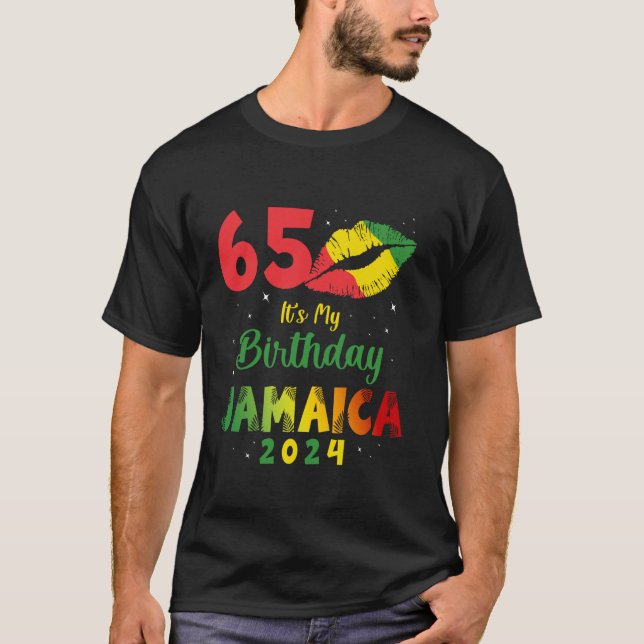 Camiseta Cumpleaños Chica de Jamaica 65 cumpleaños 2024 Jam (Anverso)