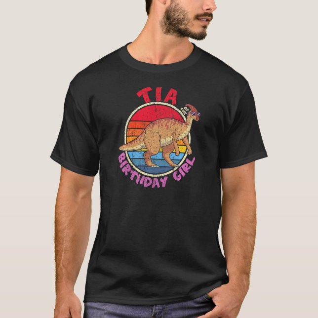 Camiseta Cumpleaños chica I Tia I Parasaurolophus I Family  (Anverso)