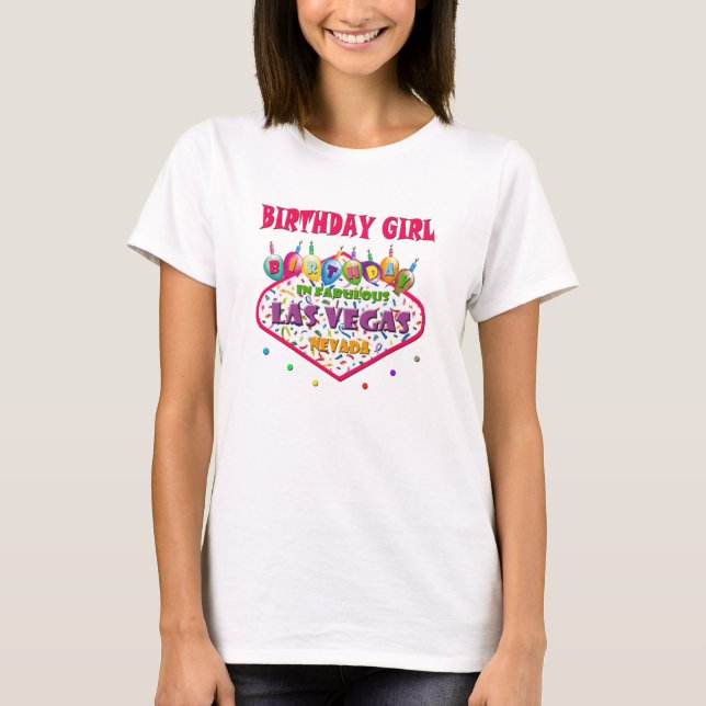 Camiseta CUMPLEAÑOS CHICA Las Vegas T-Shirt (Anverso)