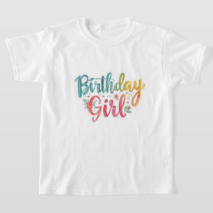 Camiseta Cumpleaños Chica Texto Arcoíris