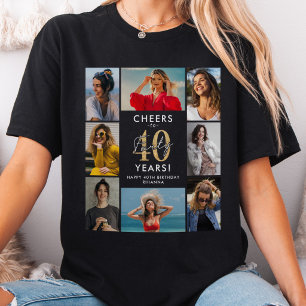 Camiseta Cumpleaños Collage de Fotos ¡40 Años!