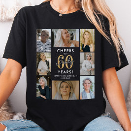 Camiseta Cumpleaños Collage de Fotos 60 Años