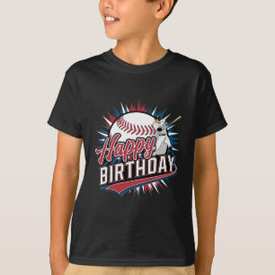 Camiseta Cumpleaños colorido de Béisbol