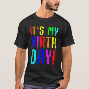 Camiseta Cumpleaños Colorido Para Niños Y Niñas Chicas
