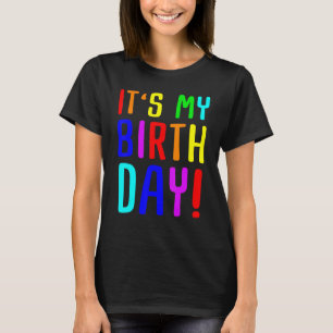 Camiseta Cumpleaños Colorido Para Niños Y Niñas Chicas
