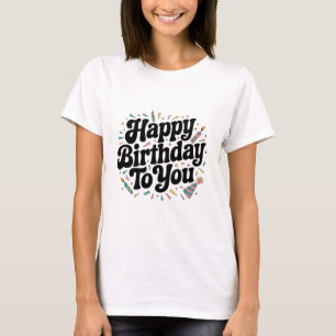 Camiseta Cumpleaños Confeti Retro