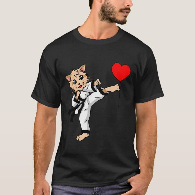 Camiseta Cumpleaños Corazón Saludos de Cumpleaños Gato Kara (Anverso)