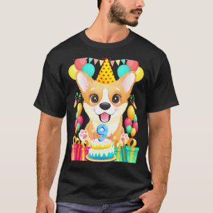 Camiseta Cumpleaños Corgi 9º 9 Años de Edad