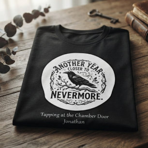 Camiseta Cumpleaños Cuervo Silueta Negra Nevermore