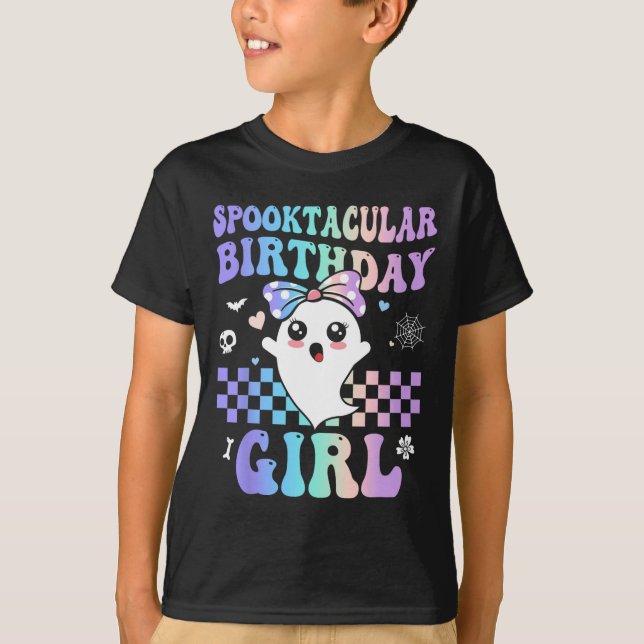 Camiseta Cumpleaños Cute Ghost Halloween Birthda (Anverso)