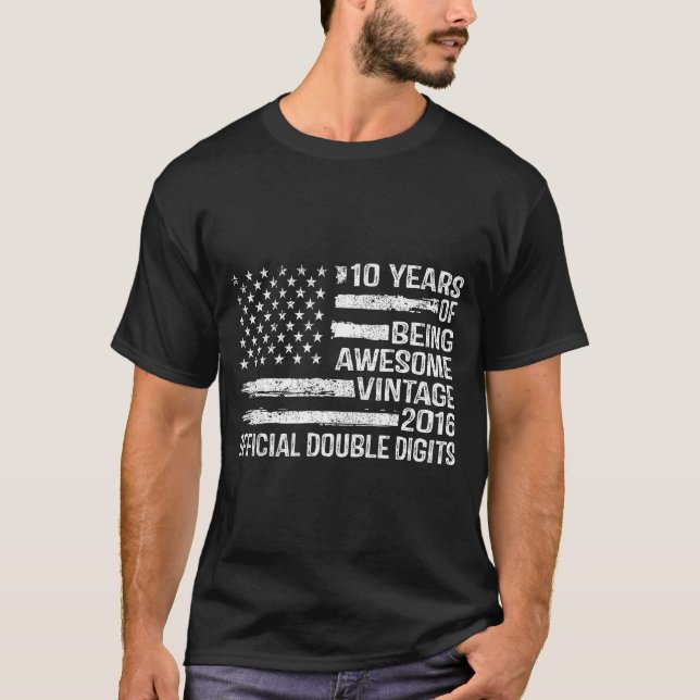 Camiseta cumpleaños de 10 años doble dígito cumpleaños 10º  (Anverso)