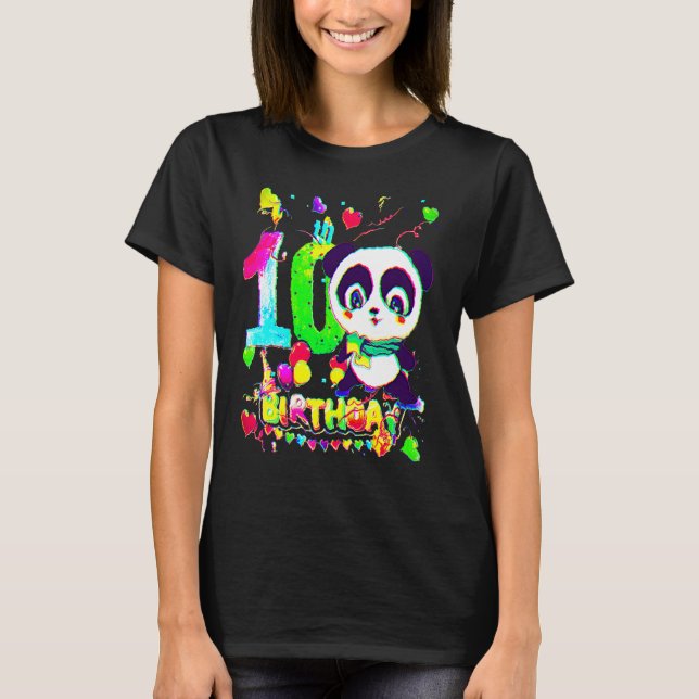 Camiseta Cumpleaños De 10 Años Para Niños Con Gran Gráfica  (Anverso)