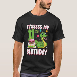 Camiseta Cumpleaños de 11 años de serpiente fiesta de Pytho