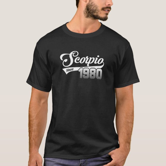 Camiseta Cumpleaños de 1980 - Escorpio desde 1980 (Anverso)