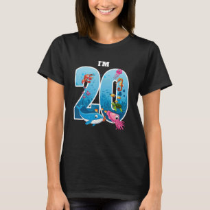 Camiseta Cumpleaños de 20 años de edad de animales del mar 