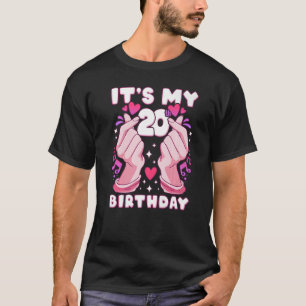 Camiseta Cumpleaños de 20 años, K-pop, corazón de los dedos