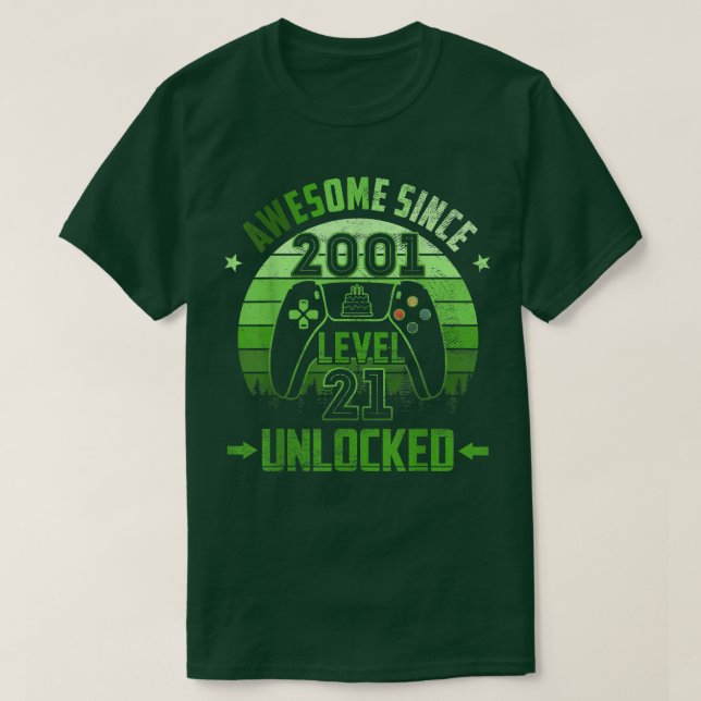 Camiseta Cumpleaños De 21 Años Desbloqueado Nivel 21 Increí (Diseño del anverso)