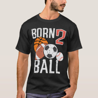 Camiseta Cumpleaños de 2 años de baloncesto de fútbol nacid