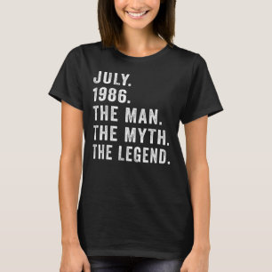 Camiseta Cumpleaños de 36 años, leyenda del mito del hombre