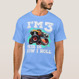 Camiseta Cumpleaños de 3 años niños camión monstruo esto es