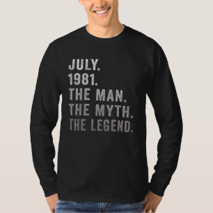 Camiseta Cumpleaños de 41 años, leyenda del mito del hombre