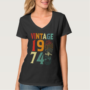 Camiseta Cumpleaños de 48 años Vintage 1974 Acampada Sender